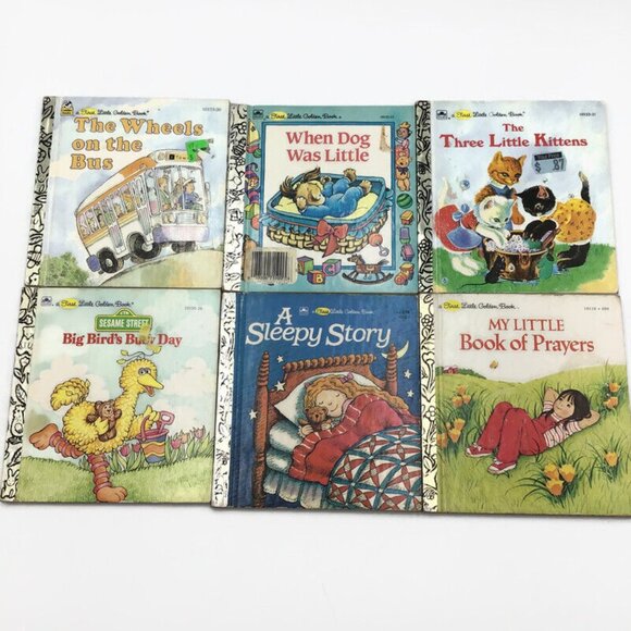 6 First Little Golden Books Mini Hardcover Three Little Kittens Prayers Big Bird - Picture 1 of 10
